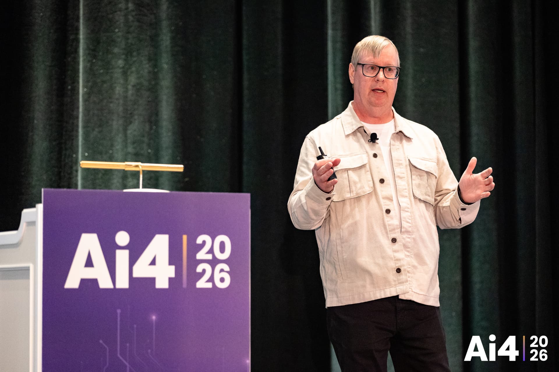 Tom Flanagan speaking at Ai4 2026